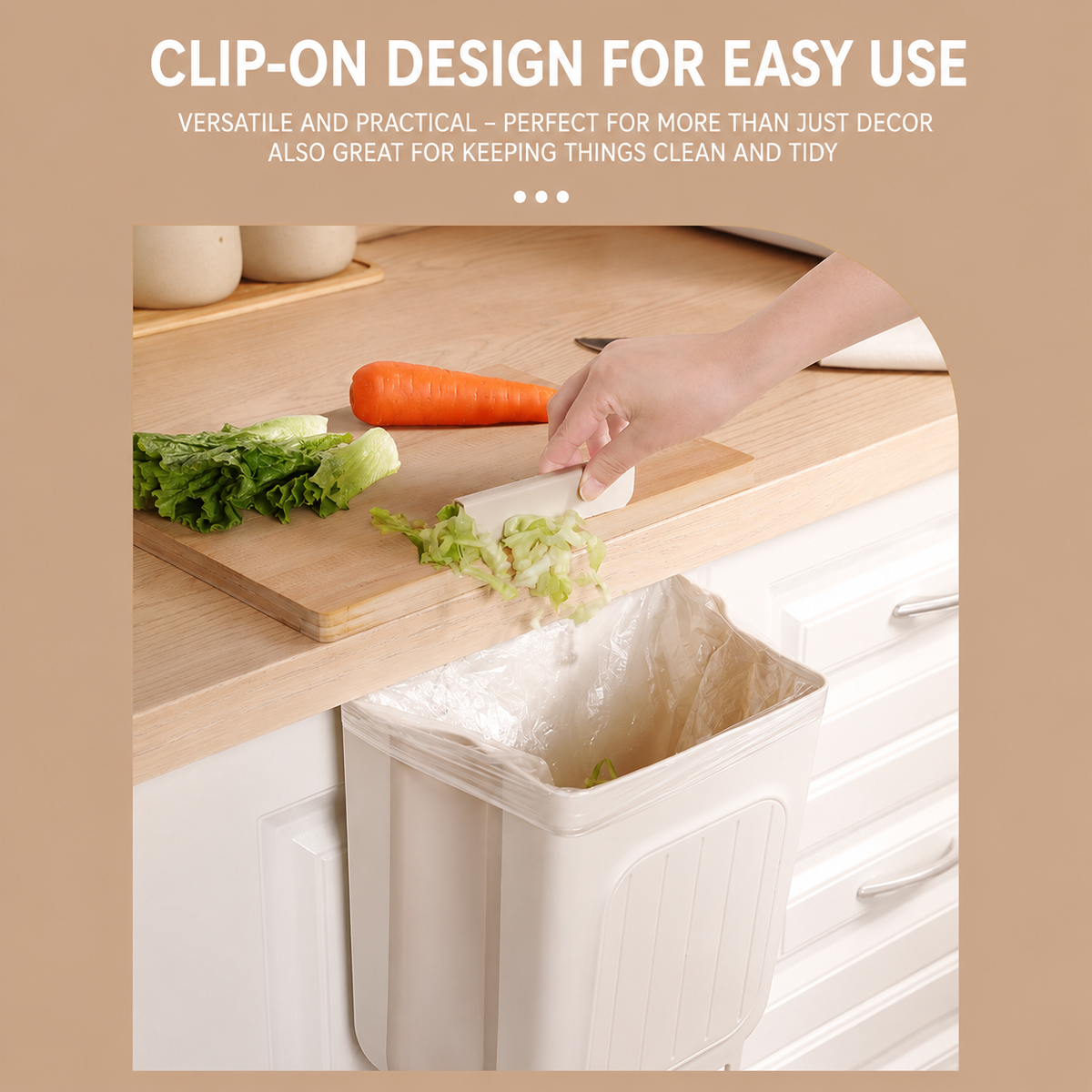 Foldable Hanging Trash Can, 6/11 L Kitchen Compost Bin for Under Sink