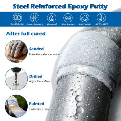 Steel Reinforced Epoxy Putty Strong Clay Iron Adhesive, Multi-Purpose Epoxy Putty Fast Repair Clay