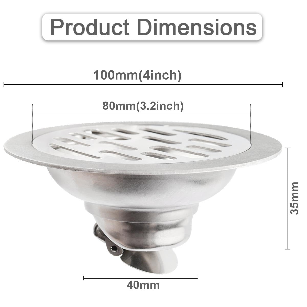 Odor Proof Multi- Purpose Shower Drain, Grate Cover, for Kitchen Balcony Bathroom and Washroom