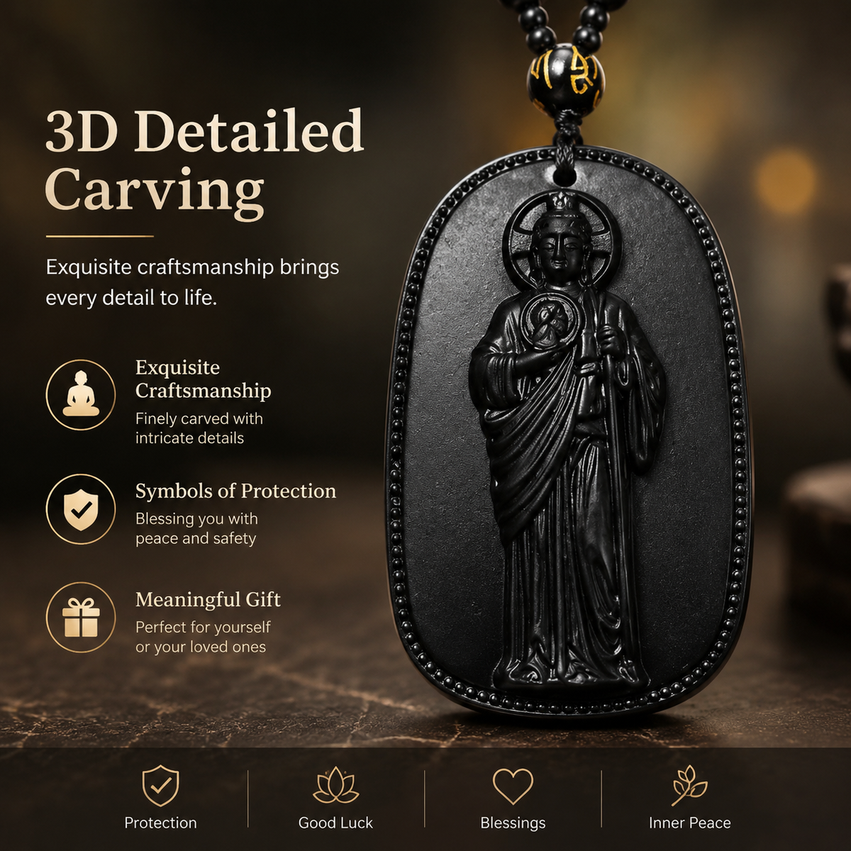 San Judas Religious Bead Necklace