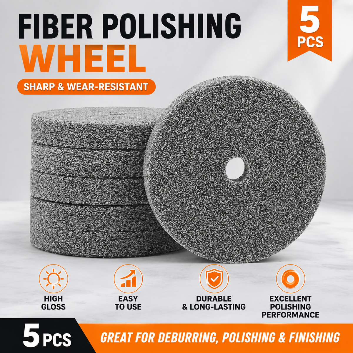 5Pcs Nylon Fiber Polishing Wheel