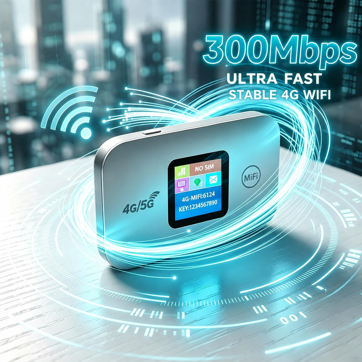 Portable 300Mbps High Speed 4G Mobile WiFi Hotspot , Unlocked Supports Up to 12 Devices