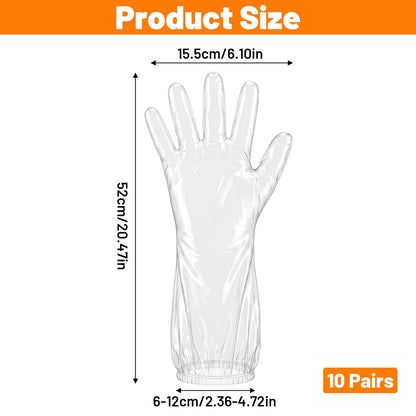 20Pcs Long Sleeve Reusable Protective Rubber Gloves Food-grade for Household Duties