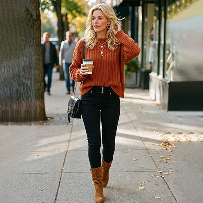 Women’s Fleece-lined High-waisted Slim Jeans For Winter