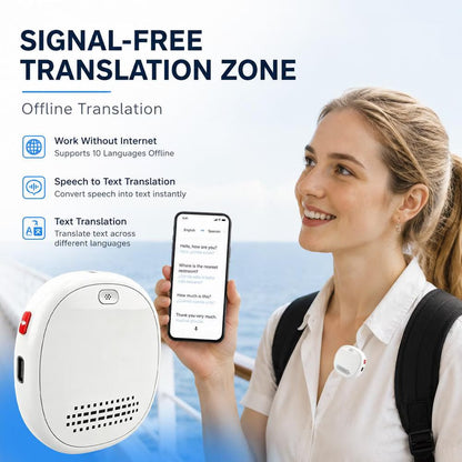 Portable Al Smart Wearable Translator, 139 Languages Real-Time Voice Translation