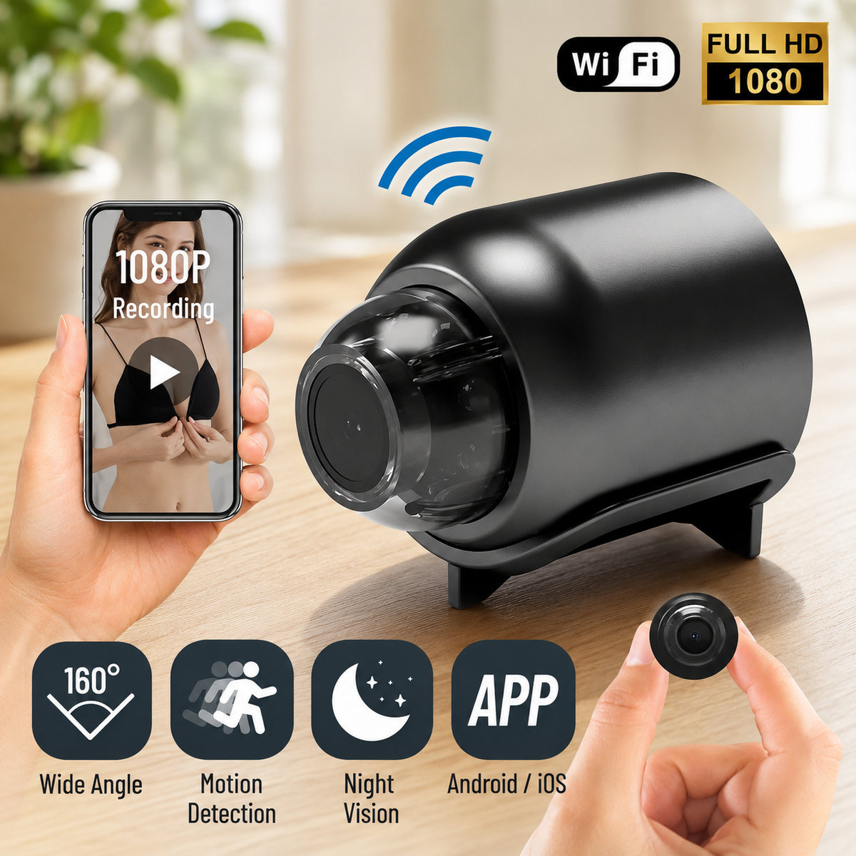 X5 Wireless Home Security Camera -720P HD Wi-Fi Dual-Use Monitor