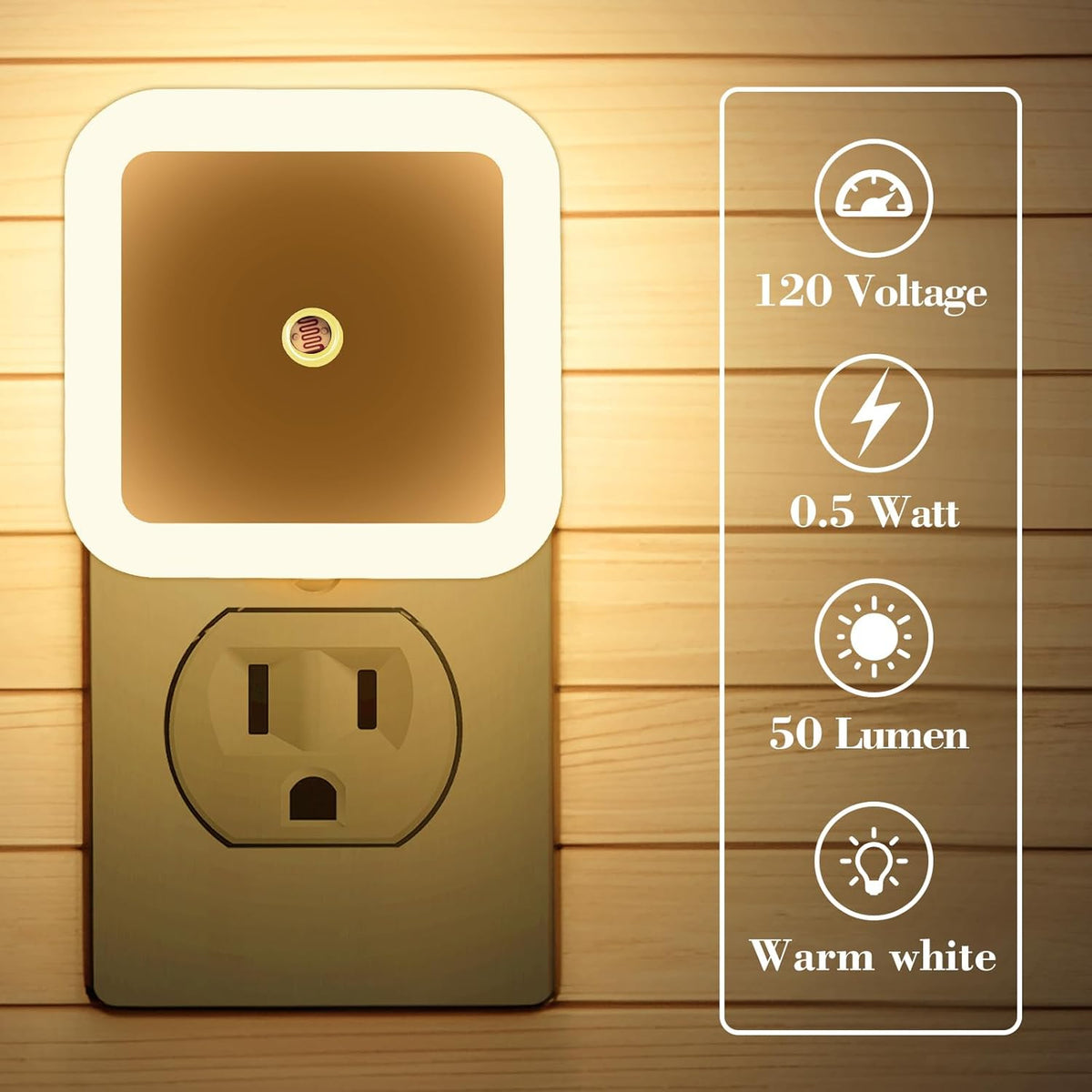 4/8Pcs Sensor-activated Plug-in LED Night Lights, Smart Dusk to Dawn