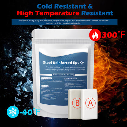 Steel Reinforced Epoxy Putty Strong Clay Iron Adhesive, Multi-Purpose Epoxy Putty Fast Repair Clay