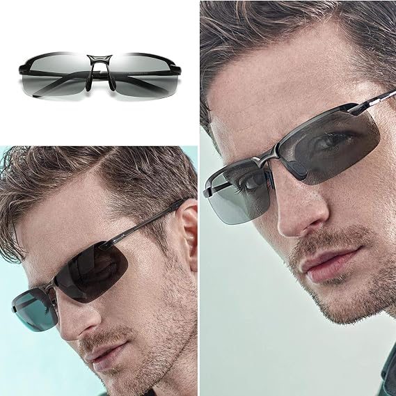 Polarized Photochromic Sunglasses for Day and Night,UV 400 Clear Visionfor Driving Cycling Outdoor