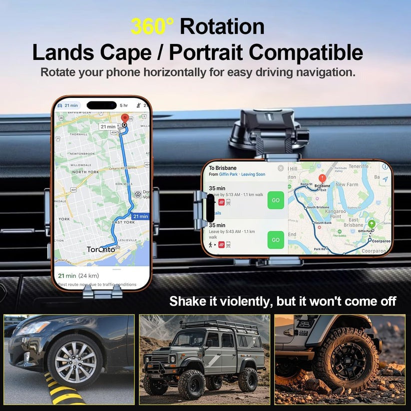 Strong Suction Universal Car Phone Mount, Supports 360-Degree Rotation