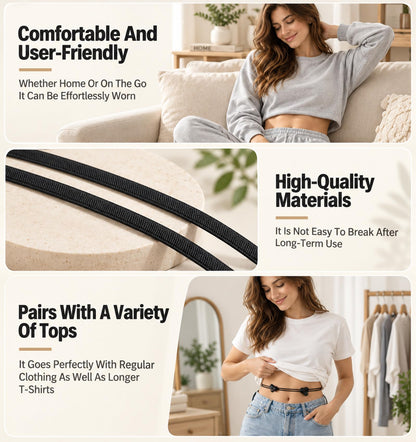 5-Piece Set of Hem-Cinching Straps, Adjustable Hem Straps for Women’s Shirts