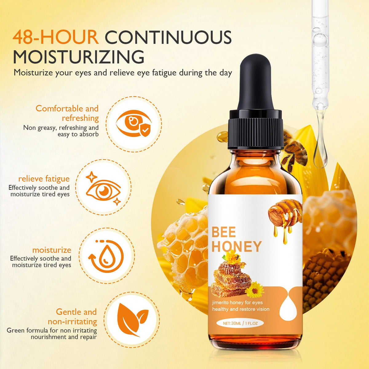 Honey Hydrating Under-Eye Essence for Moisturizing, Gentle Daily Eye Skin Care Serum