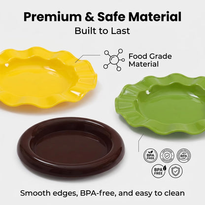 7-Piece Hamburger Shaped Stackable Plates Set