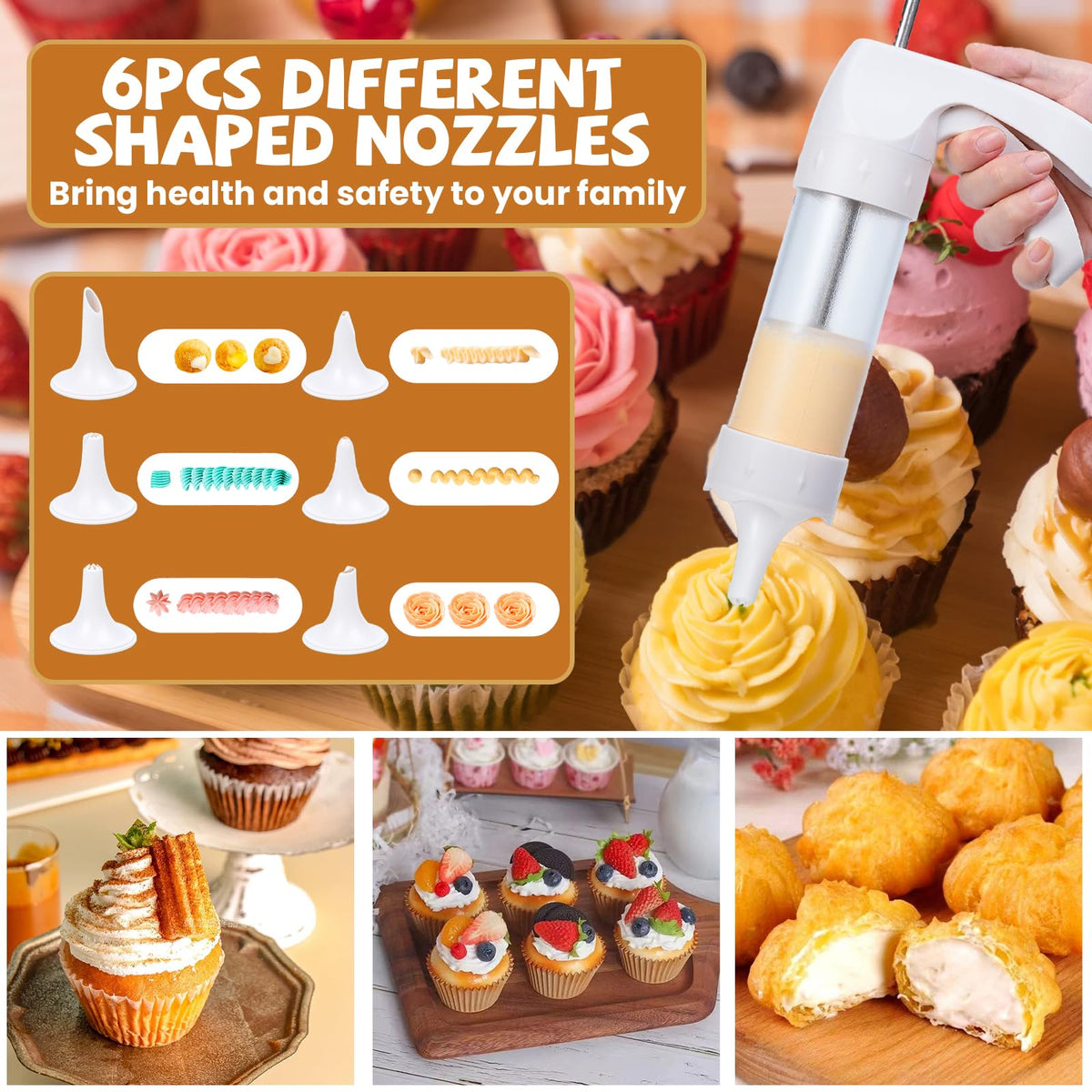 Cookie Press Tolls White Spritz Cookie Press Kit with 12 Discs & 6 Piping Tips