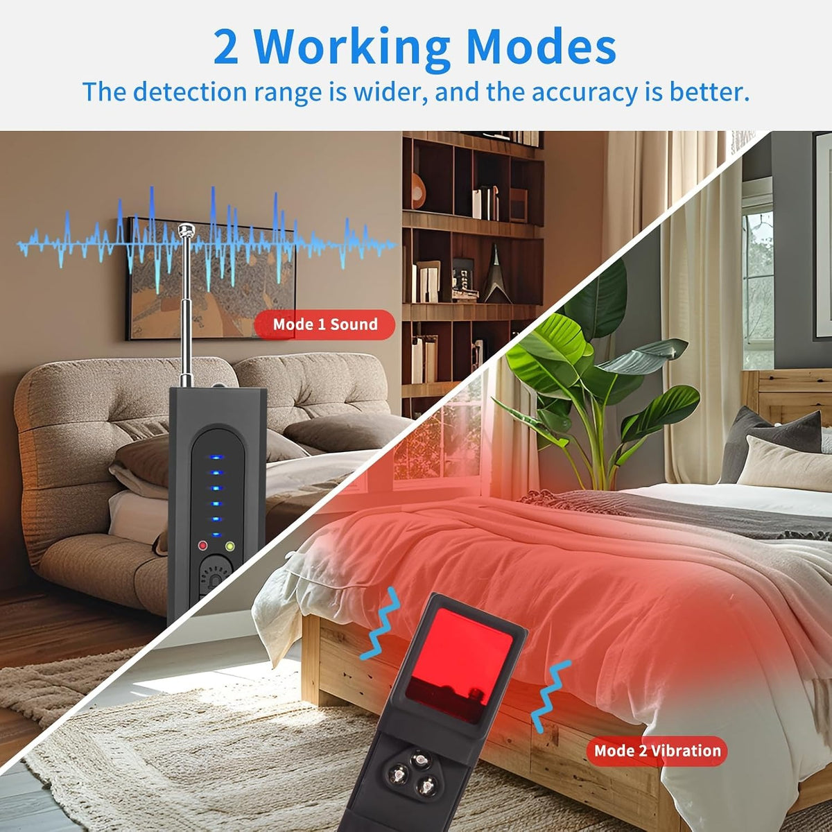 Upgraded Hidden Camera & Bug Detector,6-Level Sensitivity GPS Signal Scanner