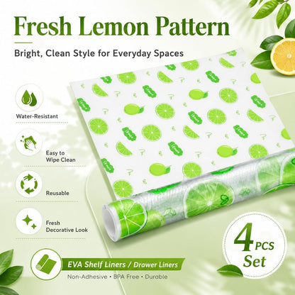 4Pcs EVA Fridge Liners Refrigerator Shelf Mats-Moisture-resistant,Non-slip, Washable, and Reusable