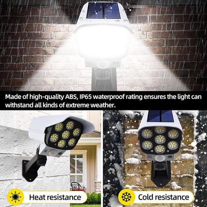Outdoor Waterproof Motion Sensor Solar Lights,  Wireless Dummy Decoy Fake Security Camera
