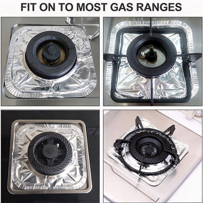 10PCS Disposable Stove Burner Protector, Aluminum Foil Stove Burner Protector