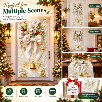 3D Christmas Door Decorations for Front Door, Fits Standard Door(90x200cm/35x79in)