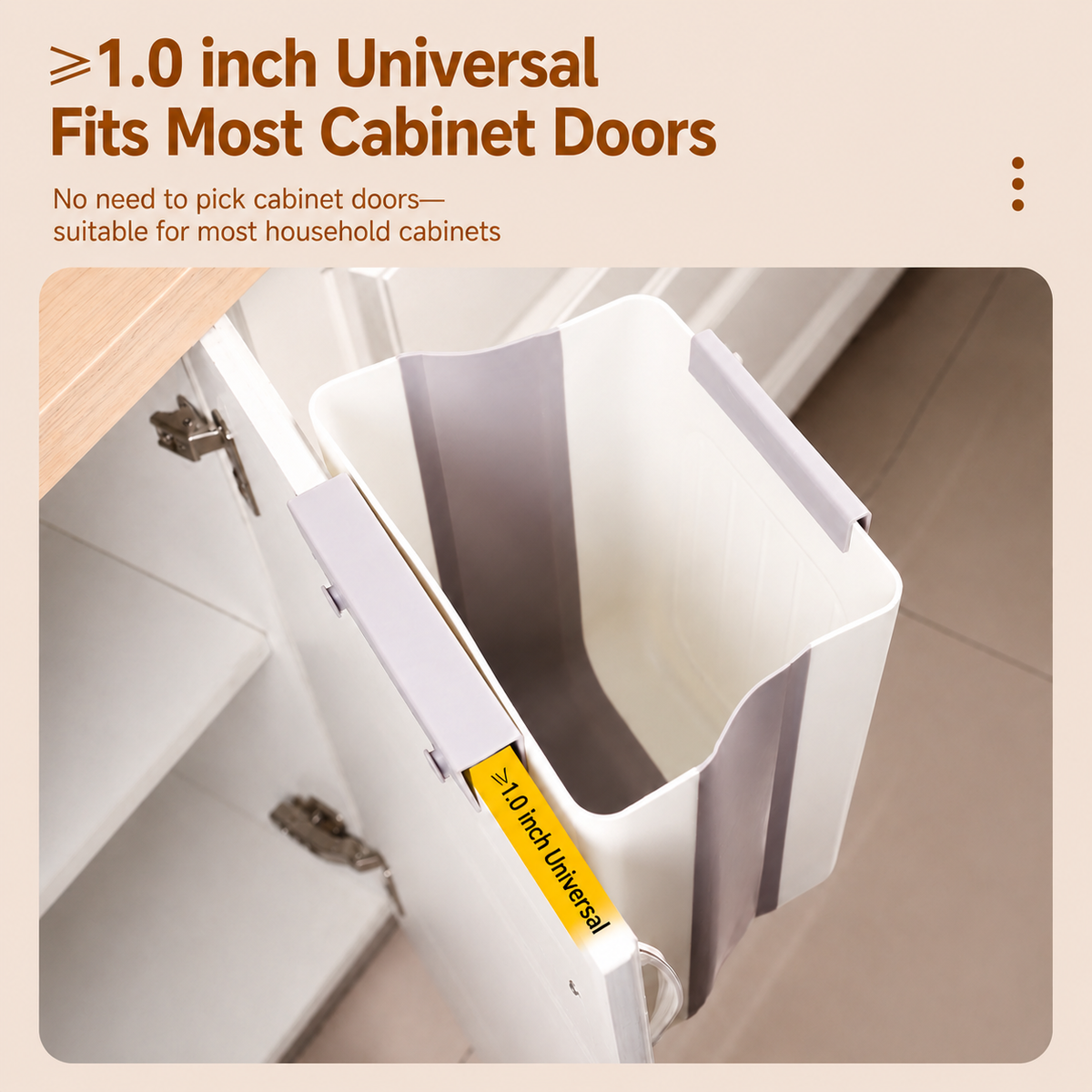 Foldable Hanging Trash Can, 6/11 L Kitchen Compost Bin for Under Sink