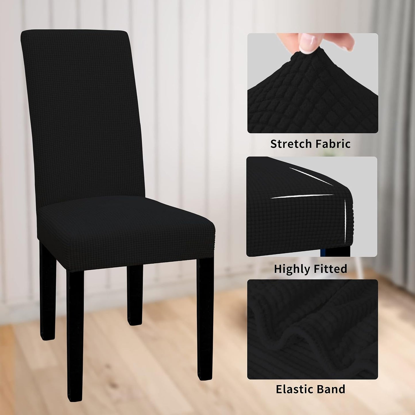 100% Waterproof Dining Room Chair Cover,Stretch Jacquard Parson Chair Slipcover