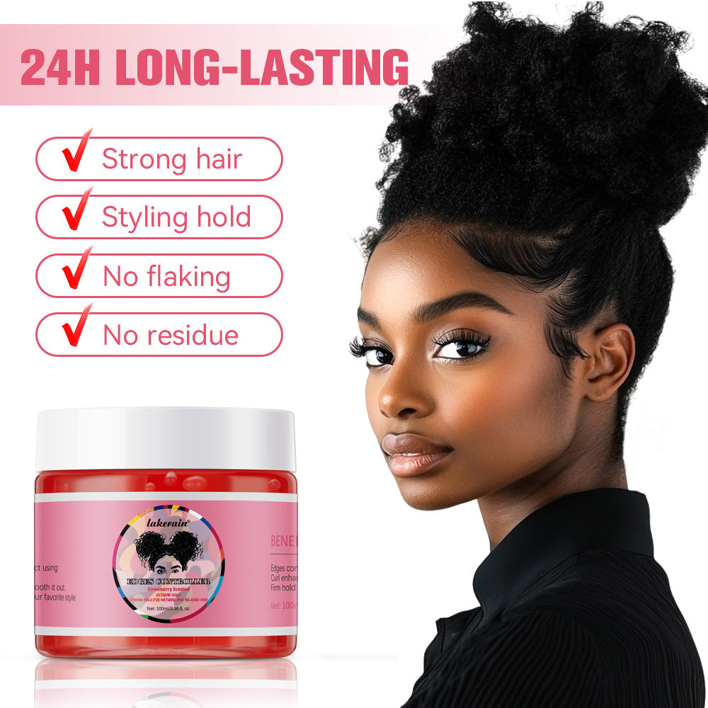 Edge Control Wax Strong Hold Non-greasy, Edge Wax Styling Gel for Black Women Hair No Flaking,