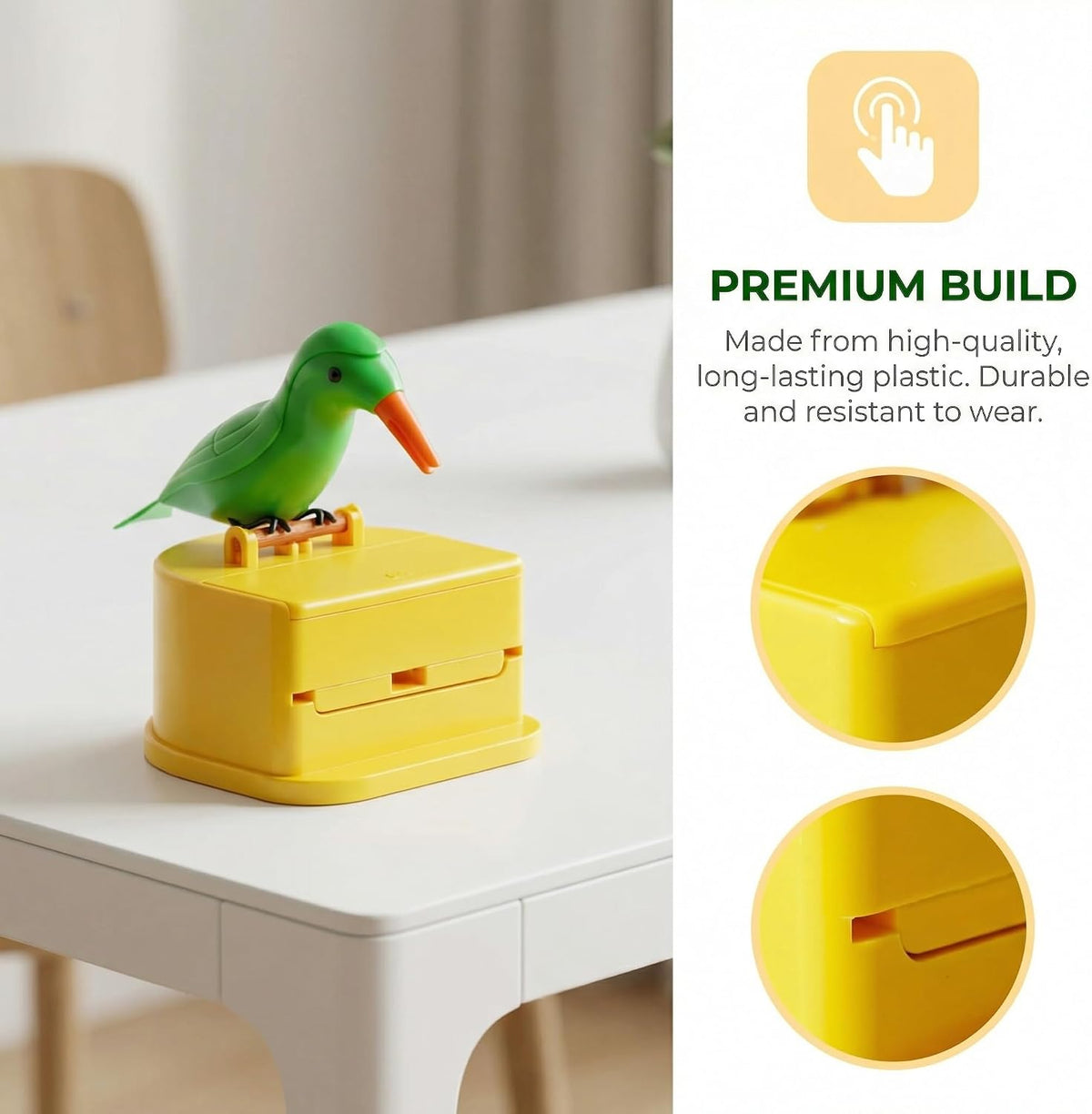 2 Pack Automatic Bird Shape Toothpick Holder Dispenser - Cute Kitchen Countertop Organizer