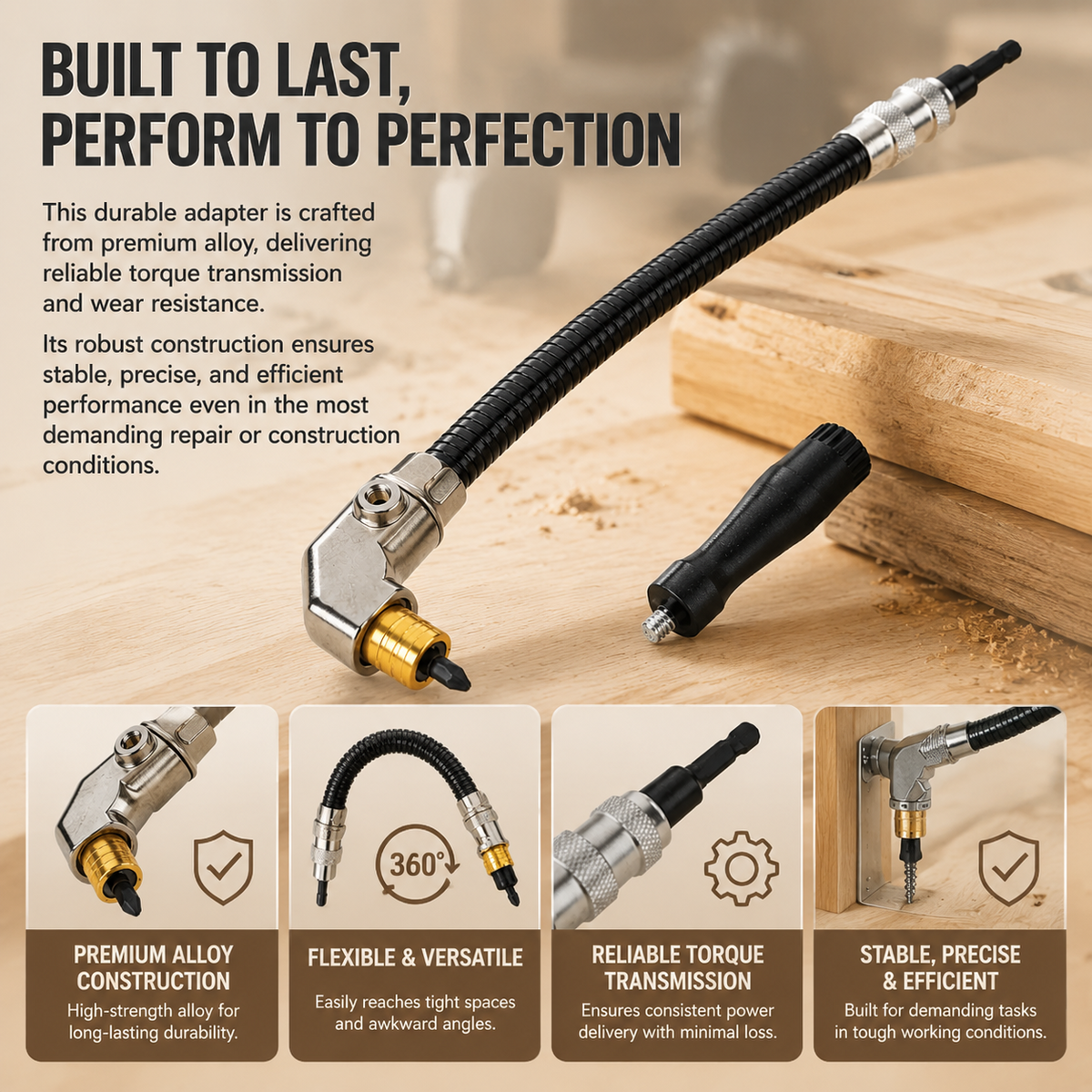 90-Degree Right Angle Drill Extension Adapter