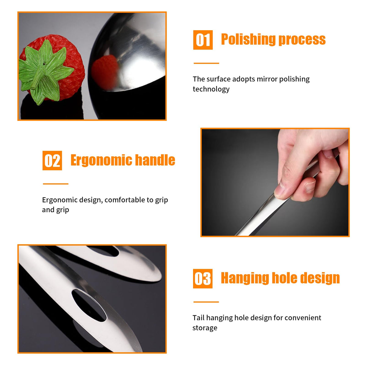 2Pcs Oil Separating Stainless Steel Soup Ladle,Grease Trap Long Spoon