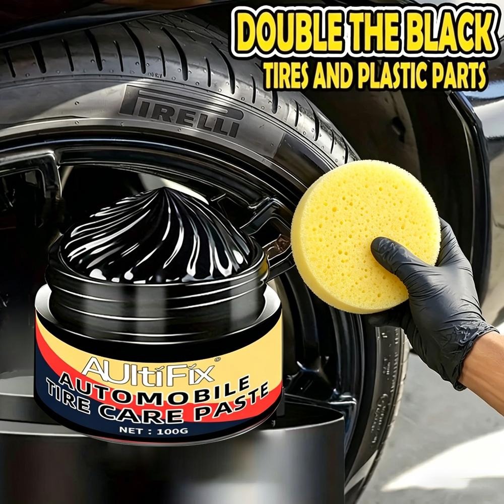 100g Long-Lasting Tire Shine Cream, Anti-Fading Sunlight Weatherproof Non-Sticky