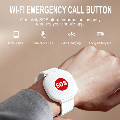 SOS Emergency Call Bracelet Life Alert for Seniors, No Monthly Fee,WiFi Caregiver Call Button