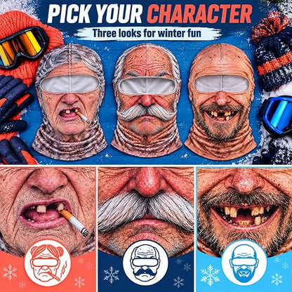 Funny Disguise Mask of an Old Person for Winter