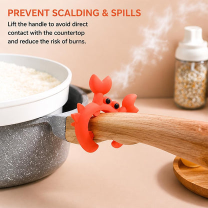 Creative Crab Shaped Spatula Rack, Silicone Anti Scalding Cooking Pot Clip