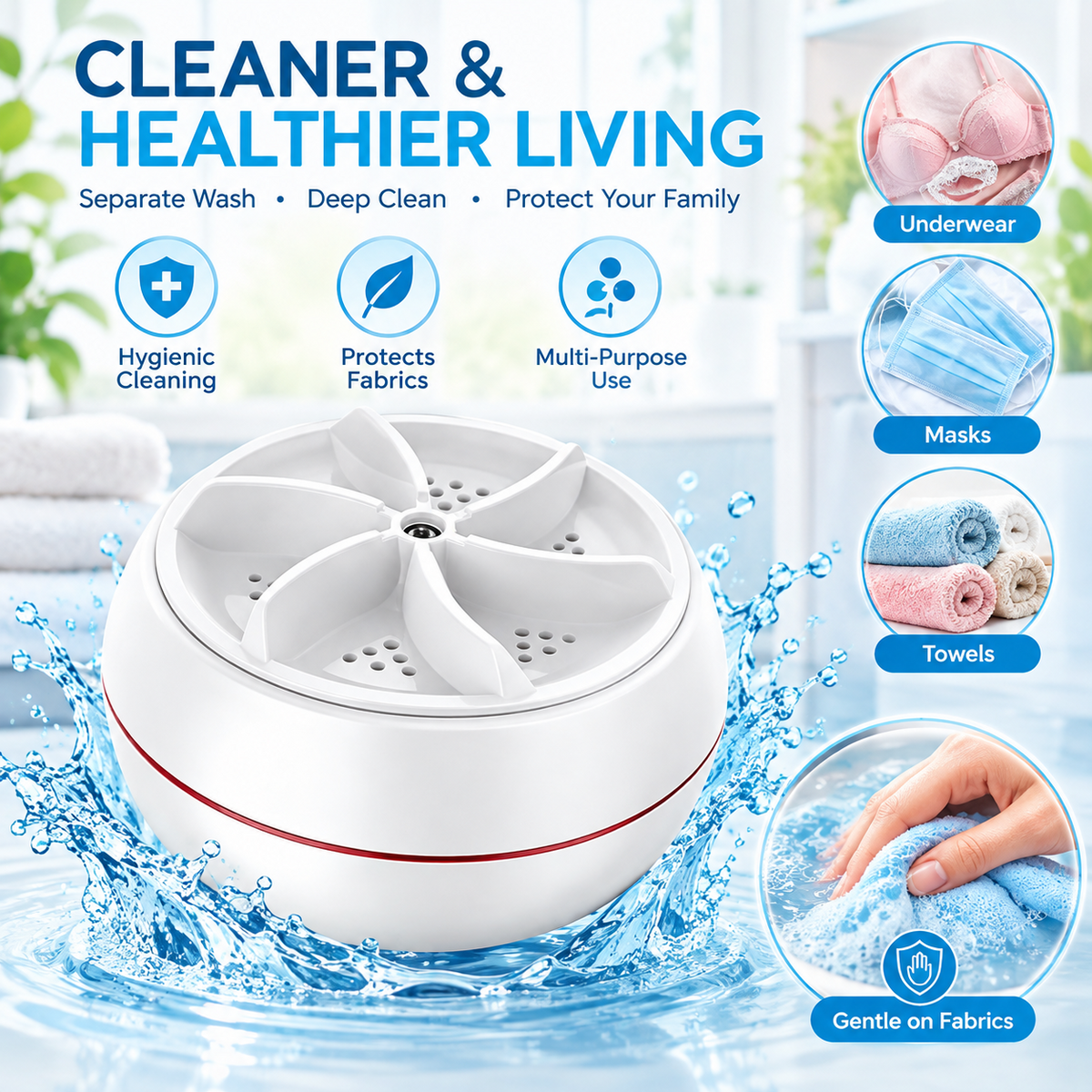 Mini portable USB Washing Machine , Sink Washing Machine Ultrasonic Turbo Washer for Clothes and Dishes