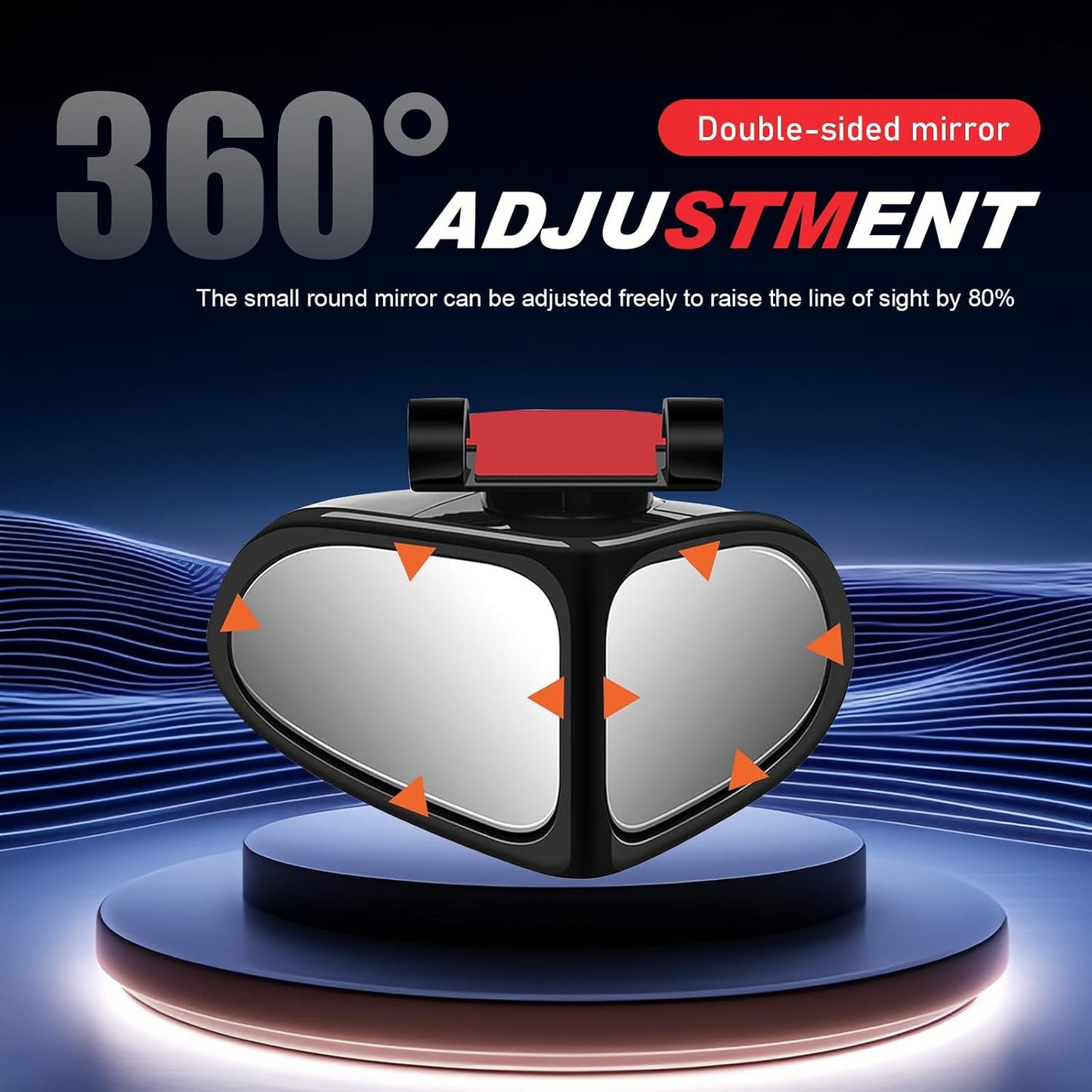 2PCS Car Blind Spot Mirror, 360 Degrees Panoramic Adjustable Wide-angle Mirror