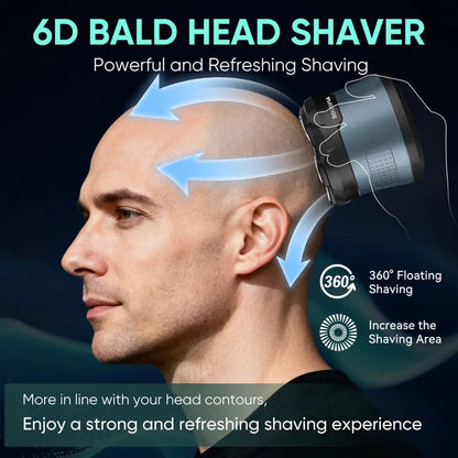 Bald Head Shaver LED Display Waterproof Rechargeable Long Battery