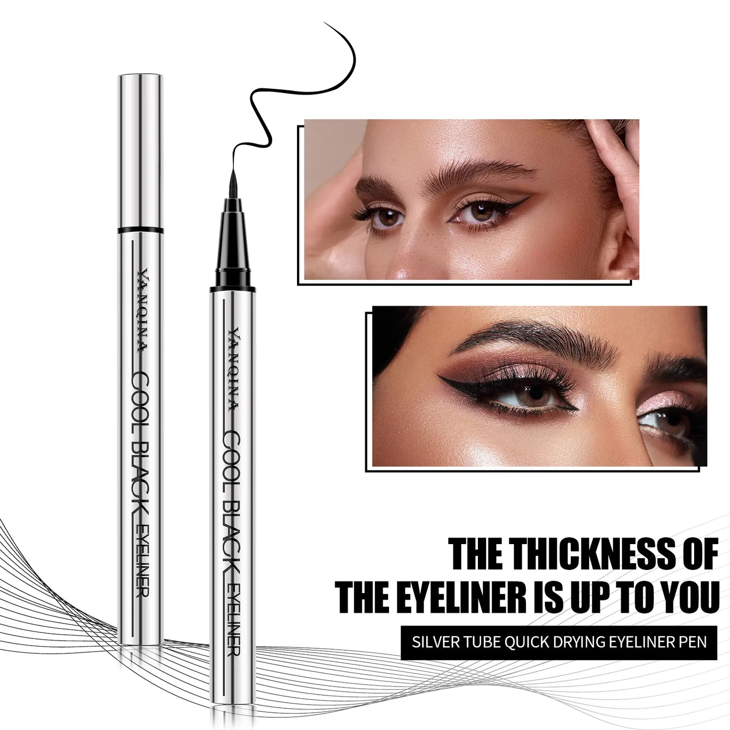 Long-lasting eyeliner - 24HR Waterproof Quick-drying Intense Black Eyeliner