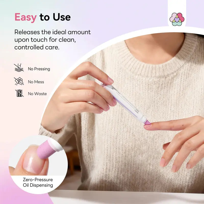 2PCS 3-in-1 Nail Care Pen, Cuticle Oil Cuticle Pusher Nail Oil Pen