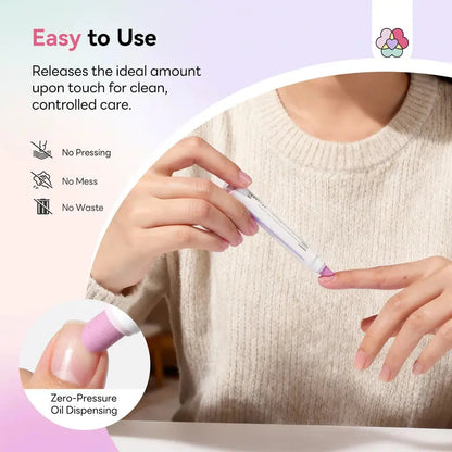 2PCS 3-in-1 Nail Care Pen, Cuticle Oil Cuticle Pusher Nail Oil Pen
