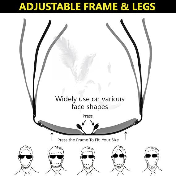 Polarized Photochromic Sunglasses for Day and Night,UV 400 Clear Visionfor Driving Cycling Outdoor