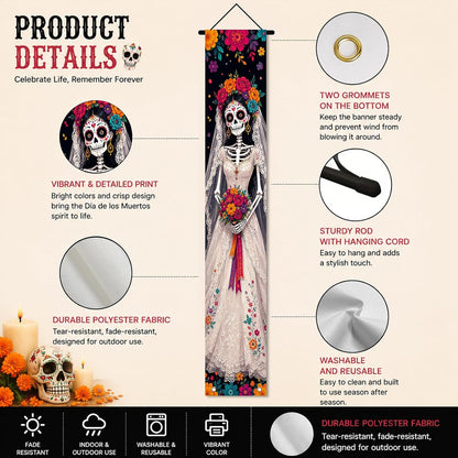 1 Set Dia De Los Muertos Decorations Porch Banner Skull Day of the Dead Party Outdoor Indoor