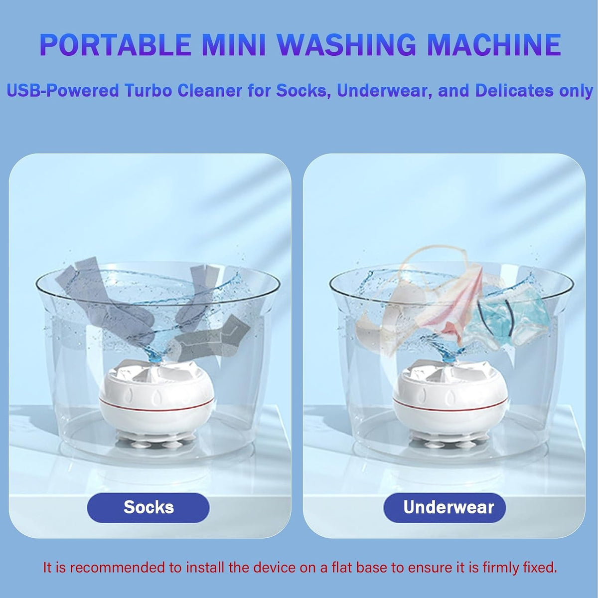 Mini portable USB Washing Machine , Sink Washing Machine Ultrasonic Turbo Washer for Clothes and Dishes