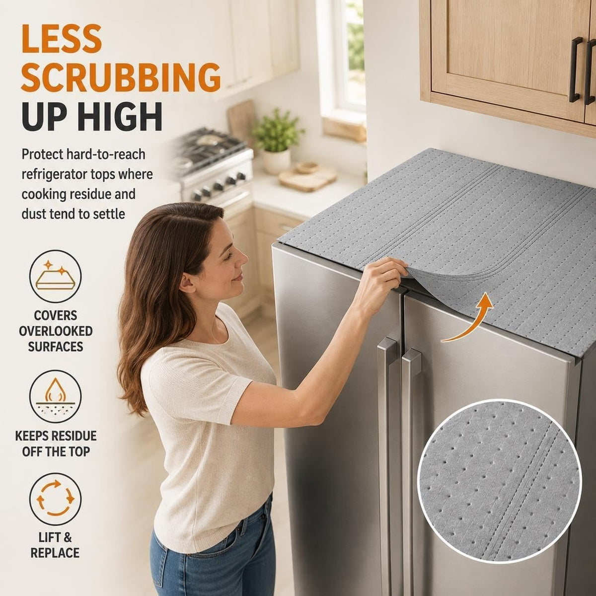Disposable Fridge Top Oil Absorbent Mat, 24* 36in Waterproof Dust Proof Pad