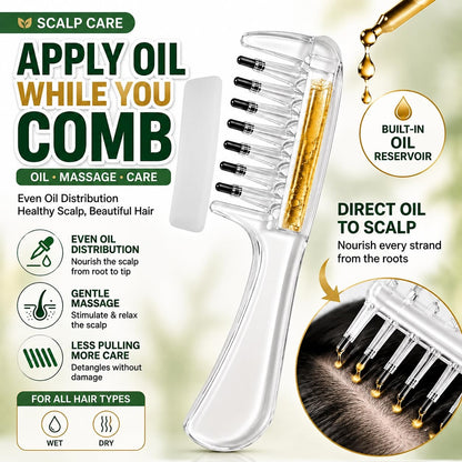 Wide Tooth Comb with Oil Applicator Hair Care,Scalp Applicator Tool