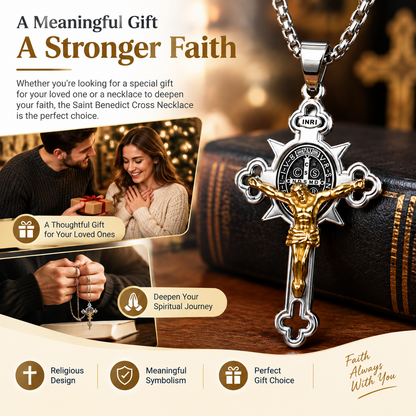 Saint Benedict Cross Pendant Necklace