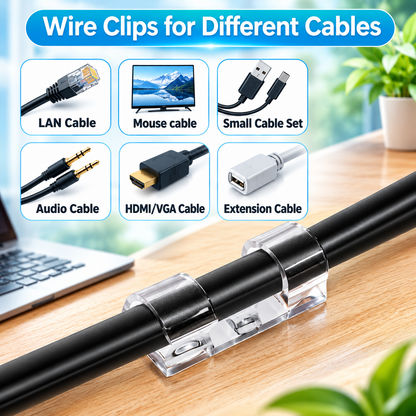 40PCS Self-Adhesive ABS Plastic Cable Clips/Organizers