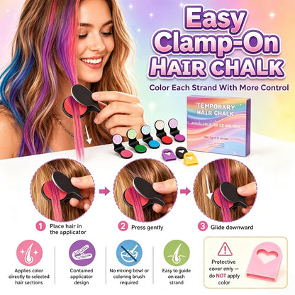 12 Colors Temporary Hair Chalk Set Washable Vibrant Non-Damage Hair Color
