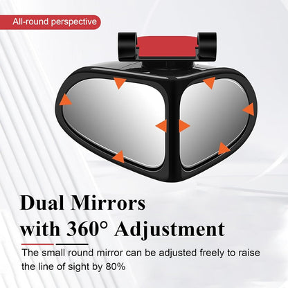 2PCS Car Blind Spot Mirror, 360 Degrees Panoramic Adjustable Wide-angle Mirror