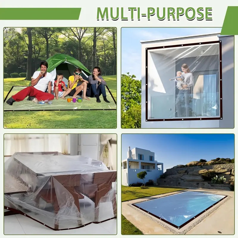 Heavy-Duty Transparent Waterproof and Dustproof Tarpaulin, All-Around Protection for Your Space