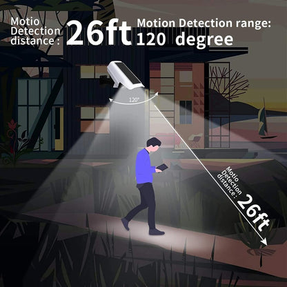 Outdoor Waterproof Motion Sensor Solar Lights,  Wireless Dummy Decoy Fake Security Camera
